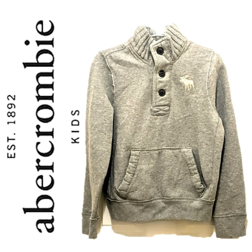 🌸 ABERCROMBIE 3 BUTTON SWEATSHIRT PULLOVER BOYS LARGE